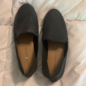 Black leather flats size 9